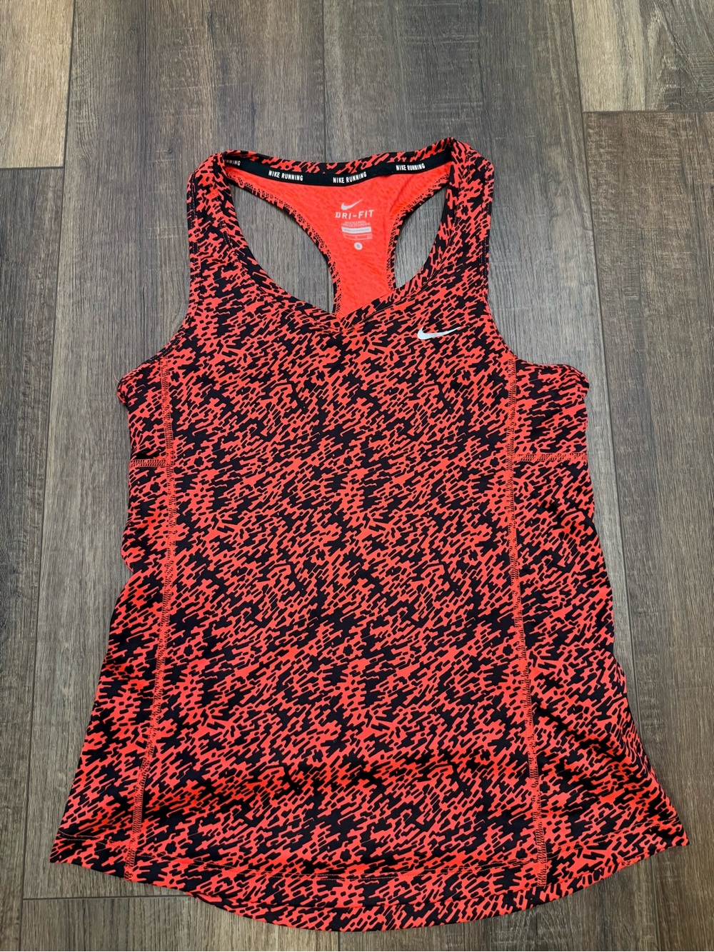 Nike dri-fit running tank neon orange pink black small